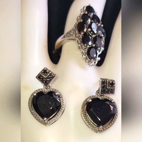 Shungite Earrings And Ring From Shop Lc - Picture 1 of 5